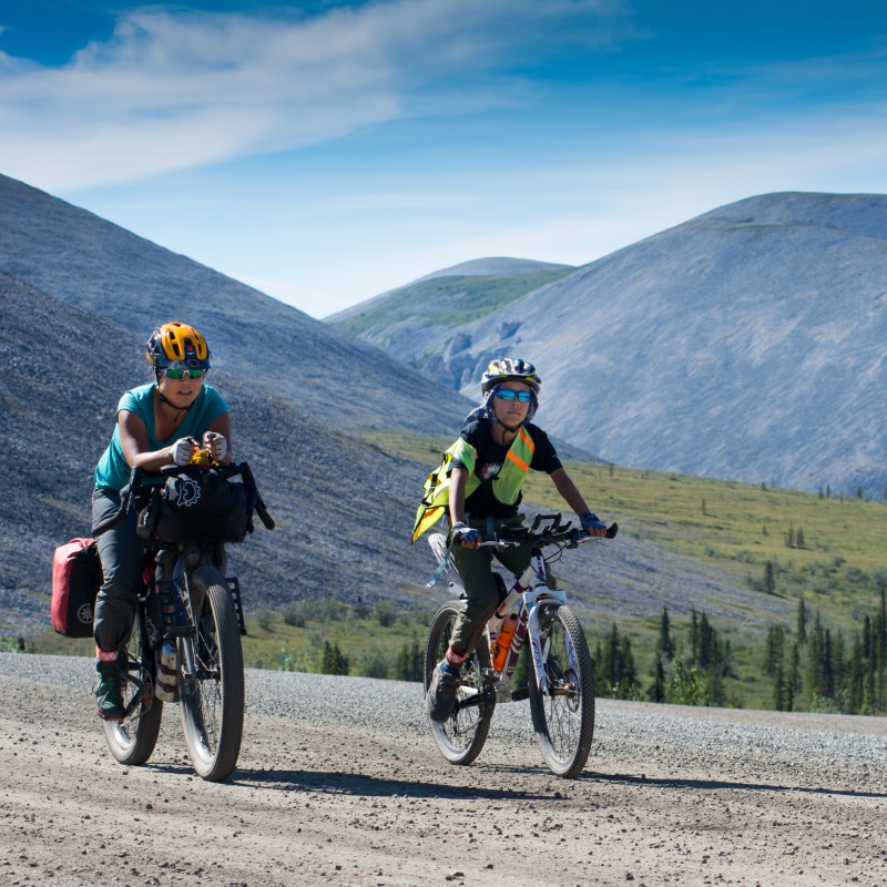 Ava Fei and Colby on the Dempster Highway.