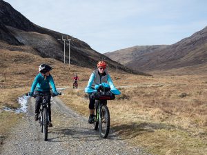 Women bikepacking